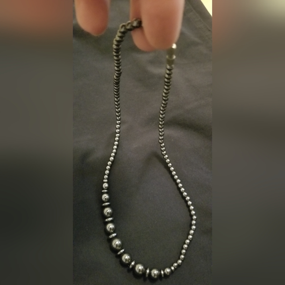 Black Lodestone Stone, necklace. Healing stones.